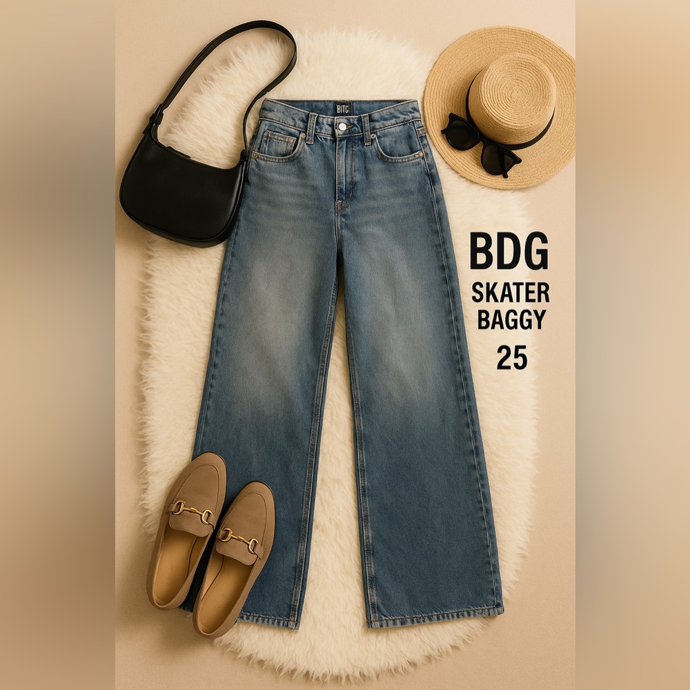 BDG Women's Blue Skater Baggy Jeans | Size 25 | NWT